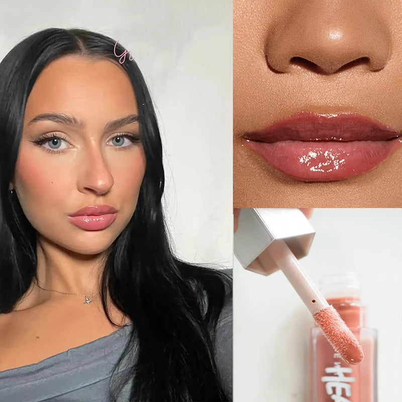 Gloss Bomb Non-Sticky Moisturizing Lip Gloss Plumping and Long-Lasting Glitter Liquid Lipstick